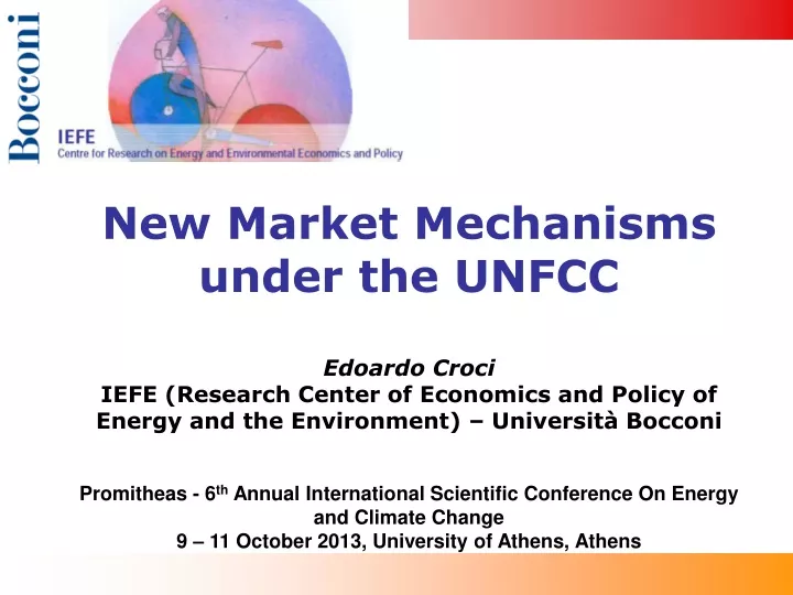new market mechanisms under the unfcc edoardo