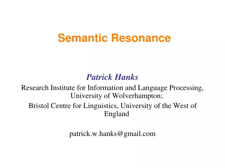 semantic resonance