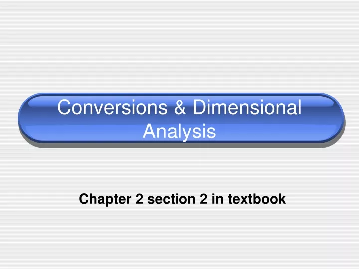 conversions dimensional analysis
