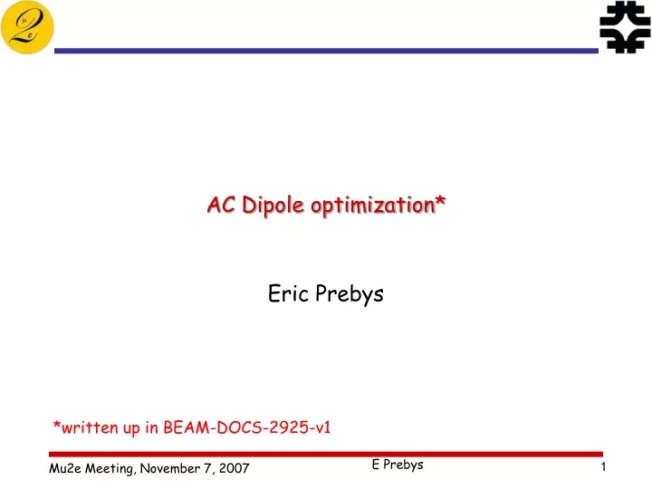 ac dipole optimization