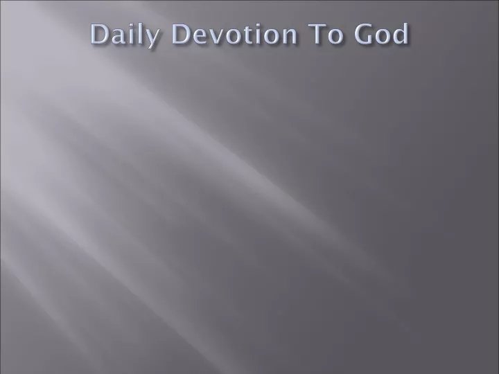 daily devotion to god