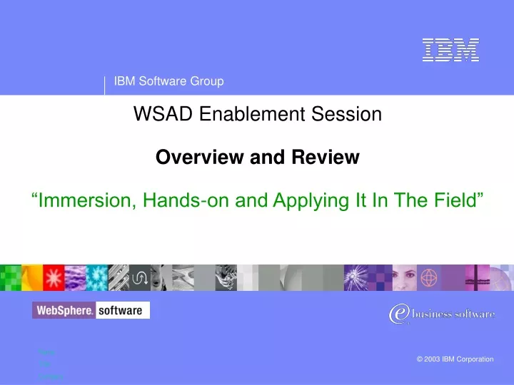 wsad enablement session overview and review immersion hands on and applying it in the field