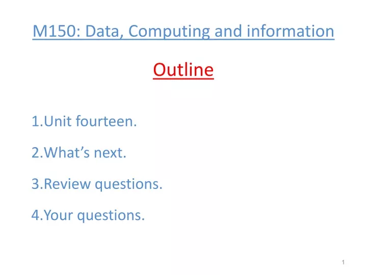 m150 data computing and information