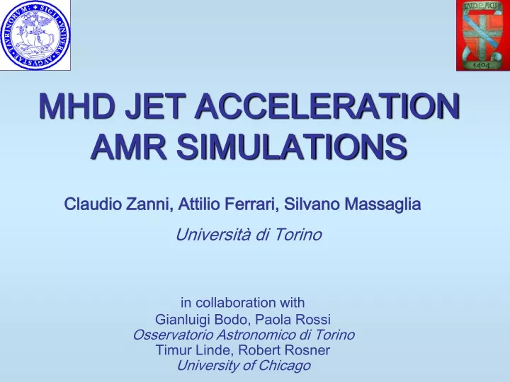 mhd jet acceleration amr simulations