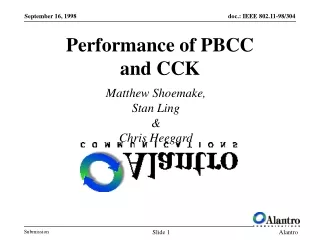 Performance of PBCC and CCK