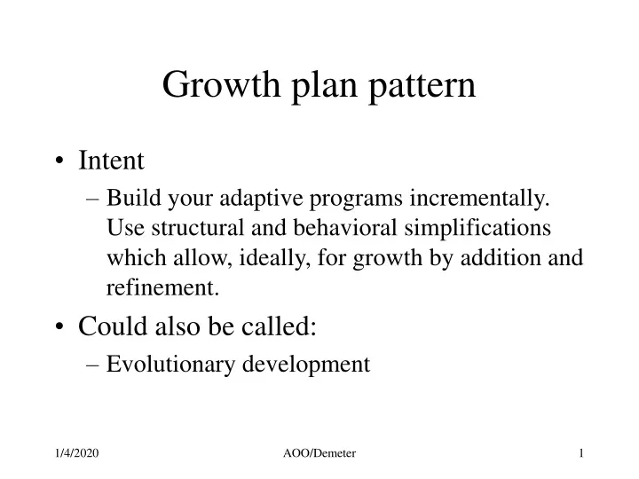 growth plan pattern