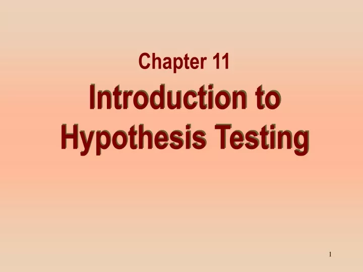 introduction to hypothesis testing