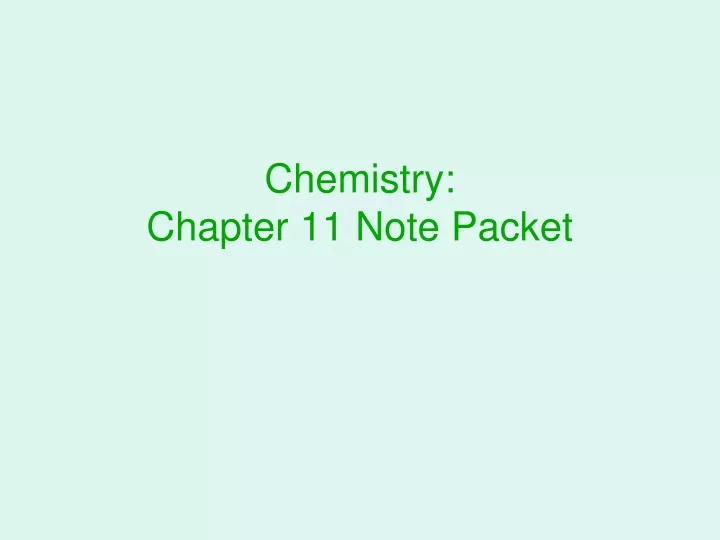 chemistry chapter 11 note packet