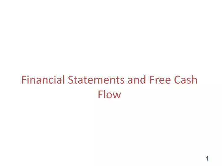 financial statements and free cash flow