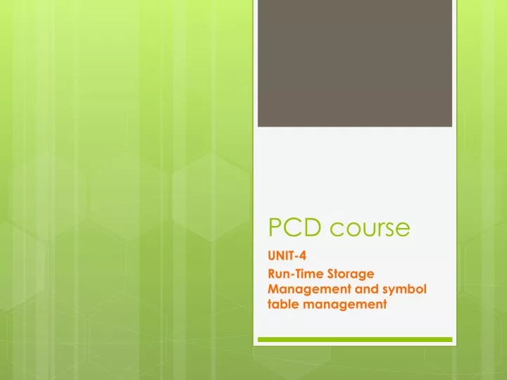 pcd course