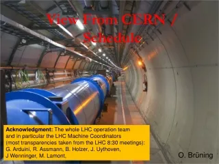 View From CERN / Schedule