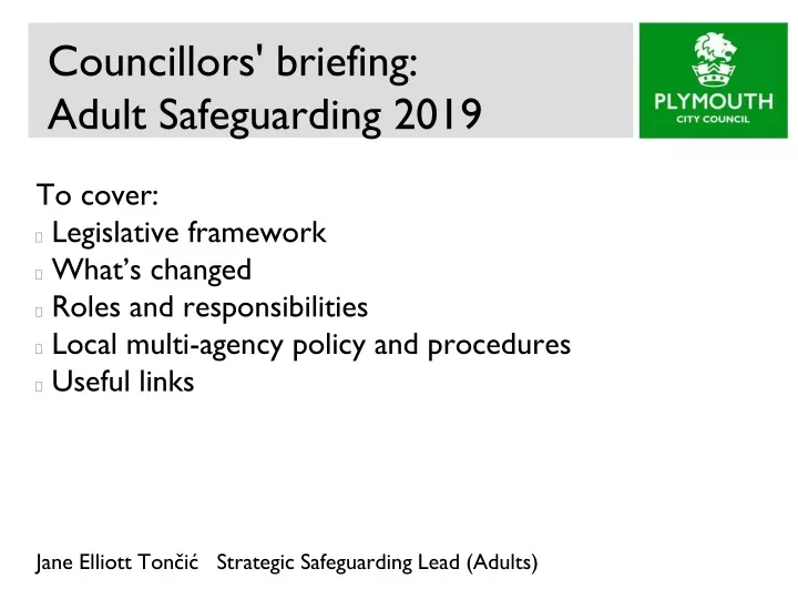 councillors briefing adult safeguarding 2019