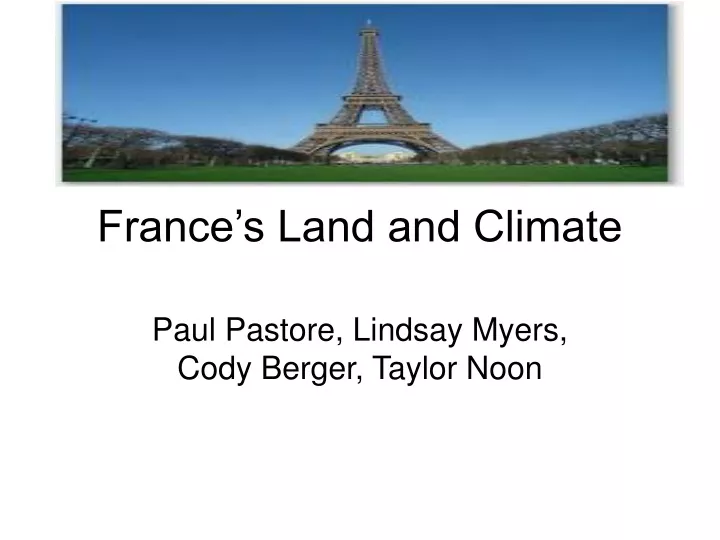 france s land and climate