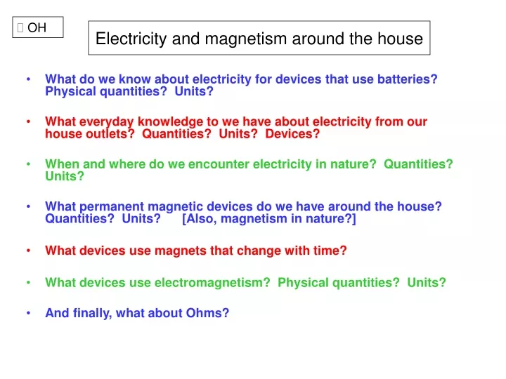 electricity and magnetism around the house