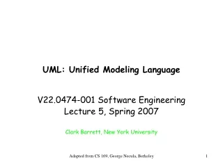 UML: Unified Modeling Language