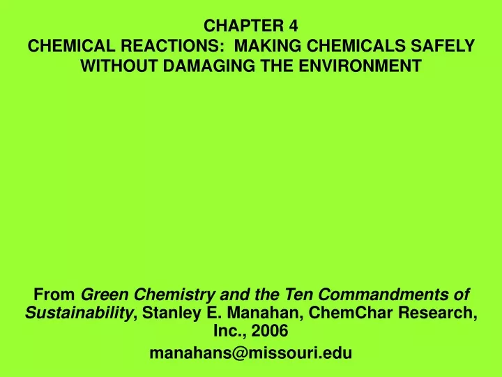 chapter 4 chemical reactions making chemicals