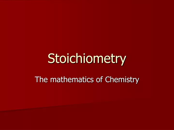 stoichiometry