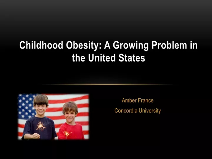 childhood obesity a growing problem in the united states