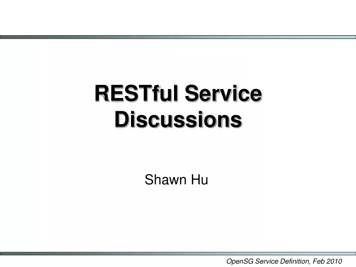 restful service discussions
