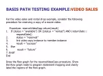 BASIS PATH TESTING EXAMPLE :VIDEO SALES