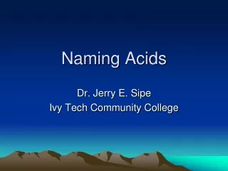 Naming  Acids