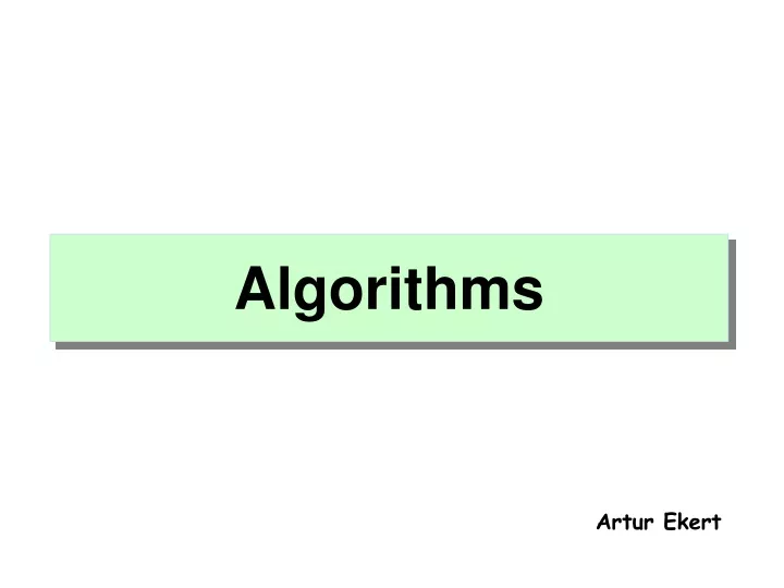 algorithms