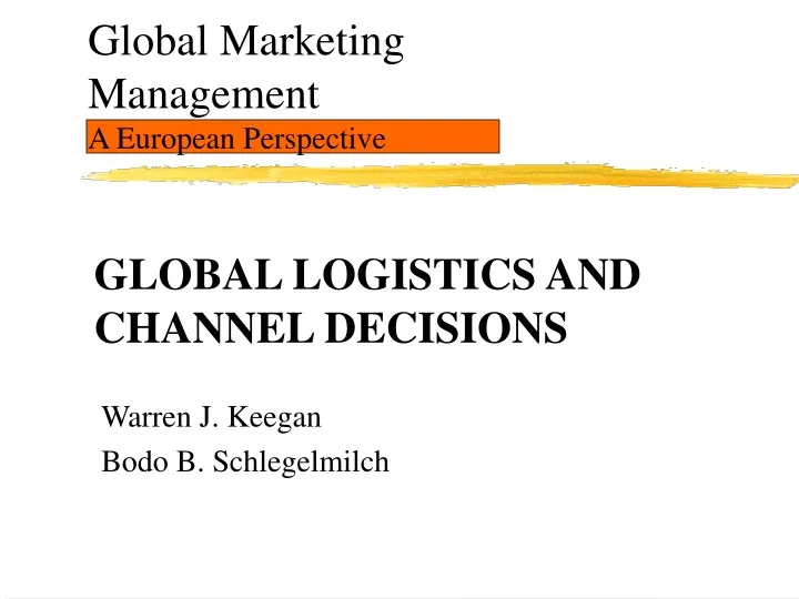 global marketing management a european perspective