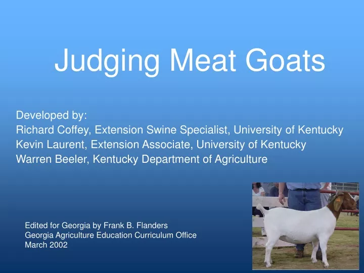judging meat goats