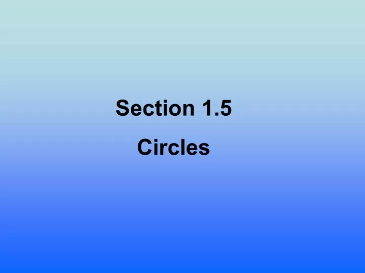 section 1 5 circles