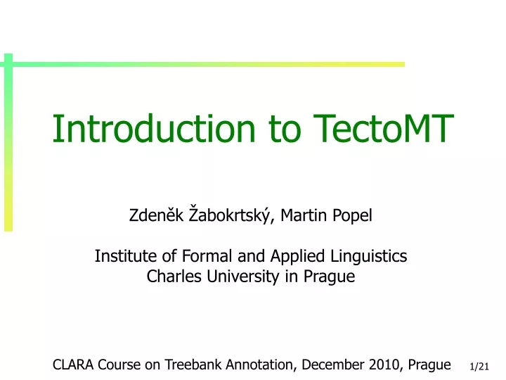 introduction to tectomt