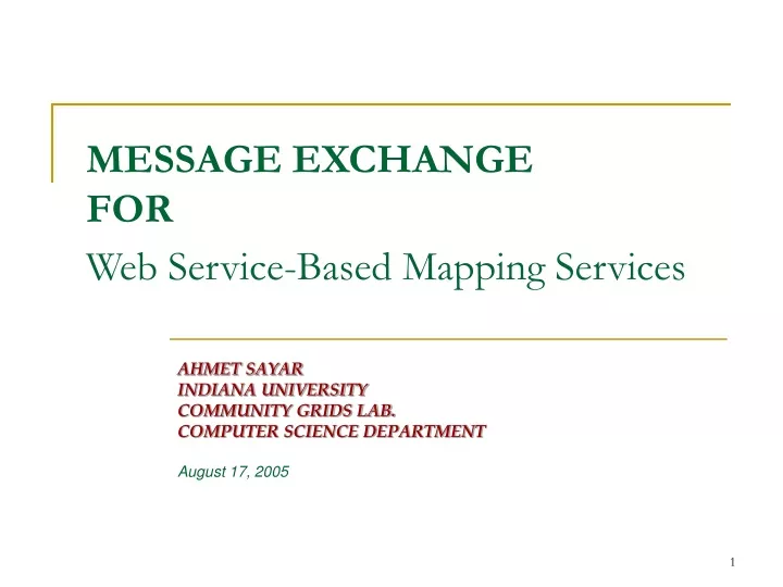 message exchange for web service based mapping services