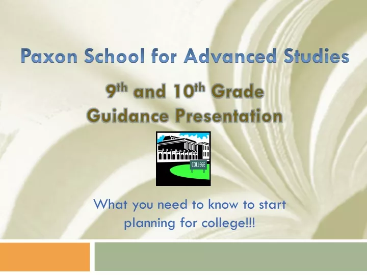 paxon school for advanced studies