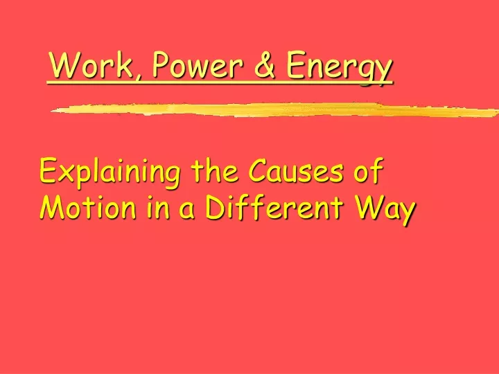 work power energy