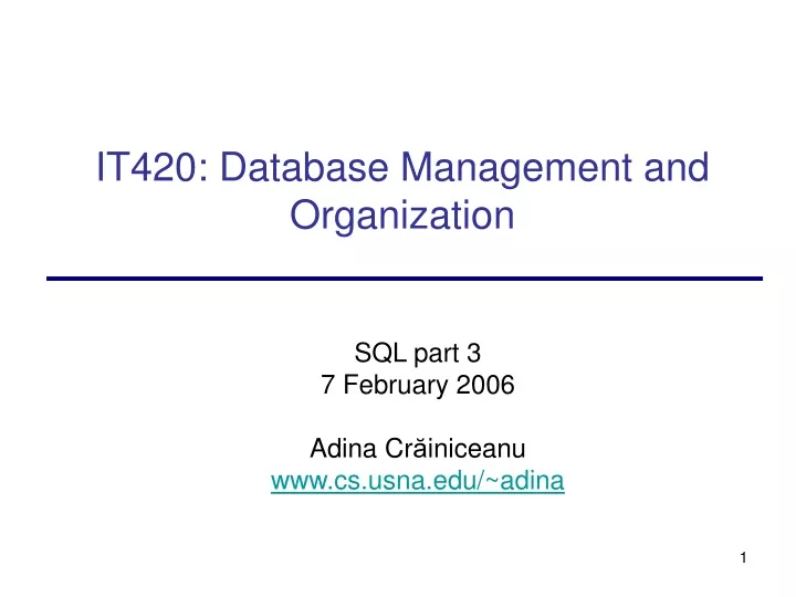 it420 database management and organization