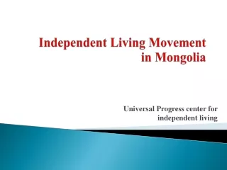 Independent Living Movement  in Mongolia
