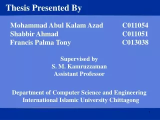 Thesis Presented By
