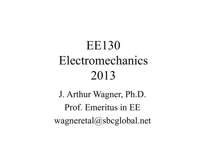 ee130 electromechanics 2013