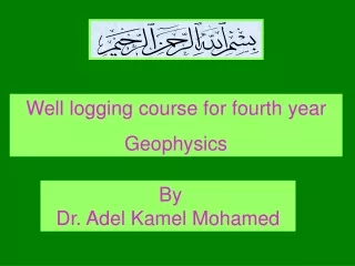 Well logging course for fourth year Geophysics
