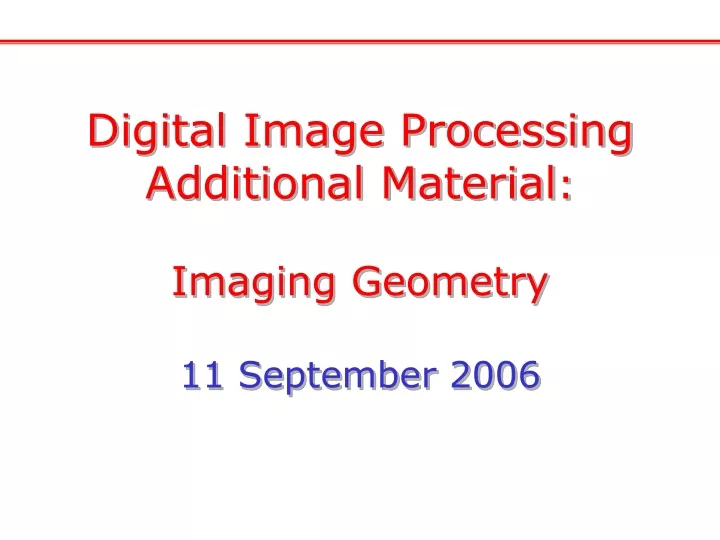 digital image processing additional material