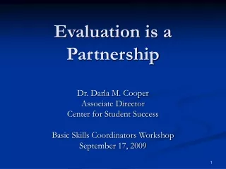 Evaluation is a Partnership