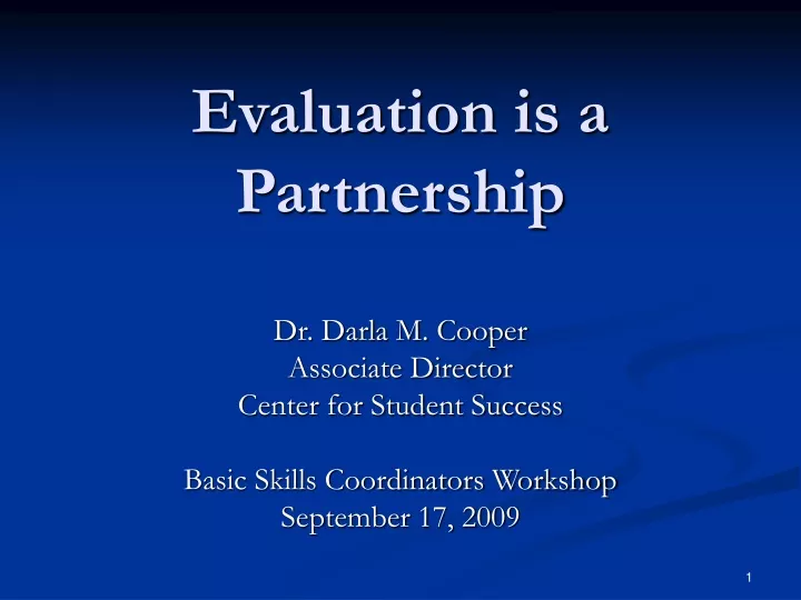 evaluation is a partnership