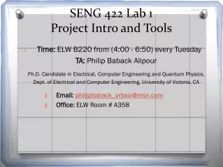 SENG 422 Lab 1  Project Intro and Tools