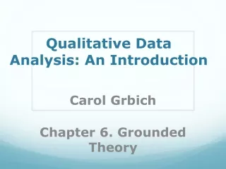 Qualitative Data Analysis: An Introduction