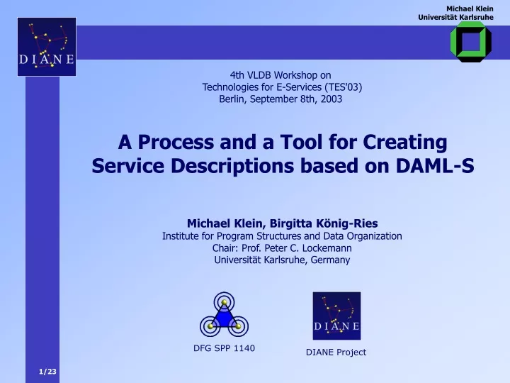 4th vldb workshop on technologies for e services