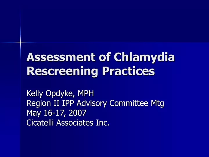 assessment of chlamydia rescreening practices