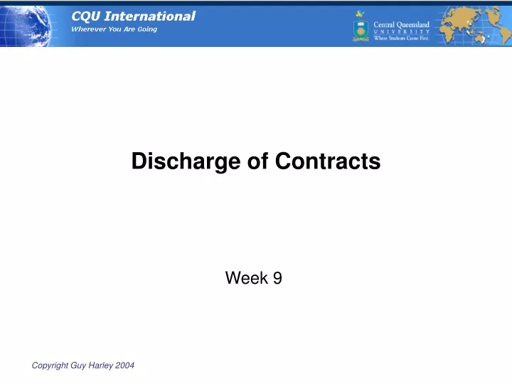 discharge of contracts