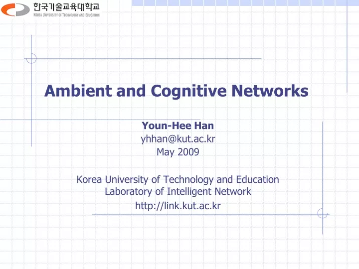 ambient and cognitive networks