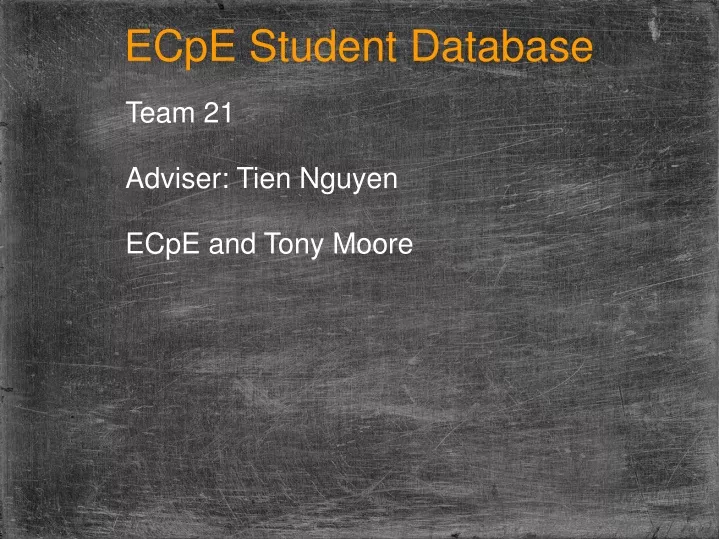ecpe student database