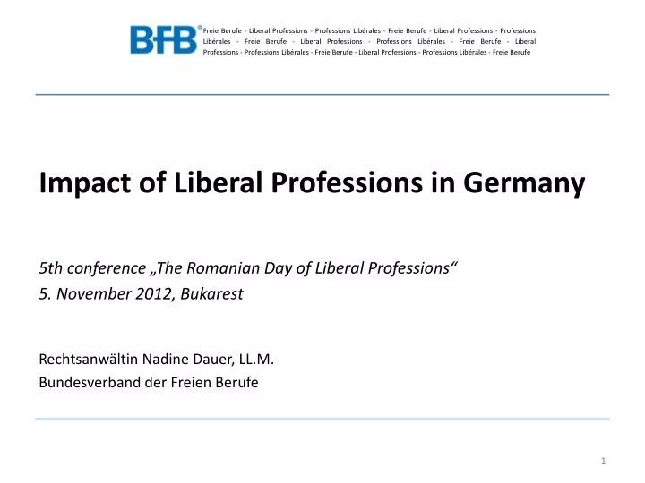 impact of liberal professions in germany