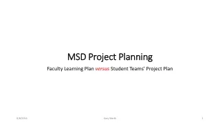 MSD Project Planning